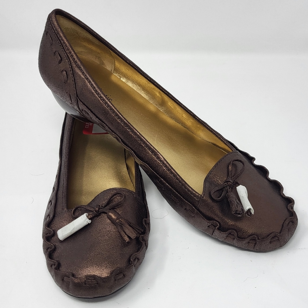 Kelly & Katie Vanessa 2 Bronze‎ Suede Leather Shoes Size 8 New Slip On